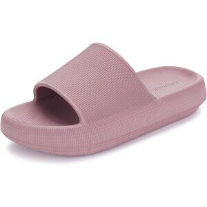 Women's Pink Cushioned Thick Sole Pillow Shower Slides Slippers Sandals Shoes